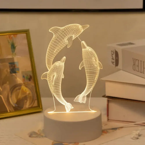 3D Dolphin Ambient Night Light