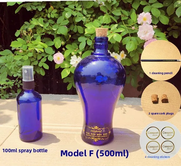 Large Crystal Glass Water Bottle