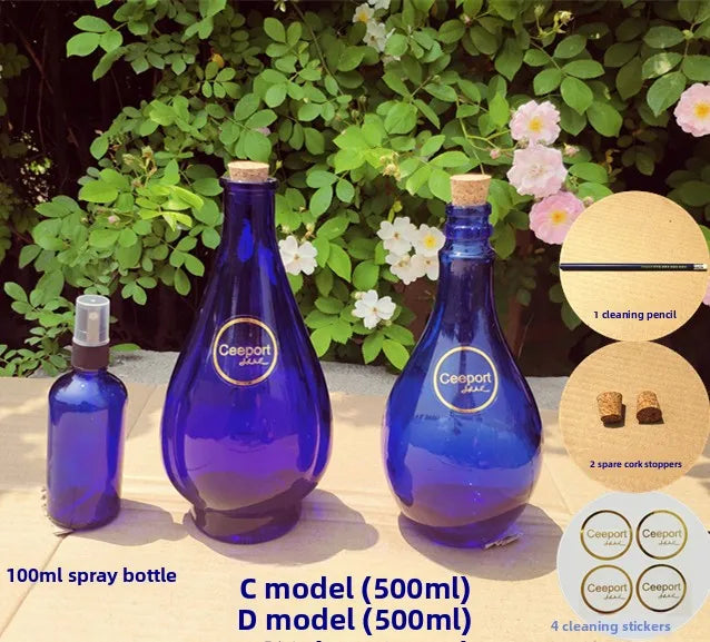 Large Crystal Glass Water Bottle
