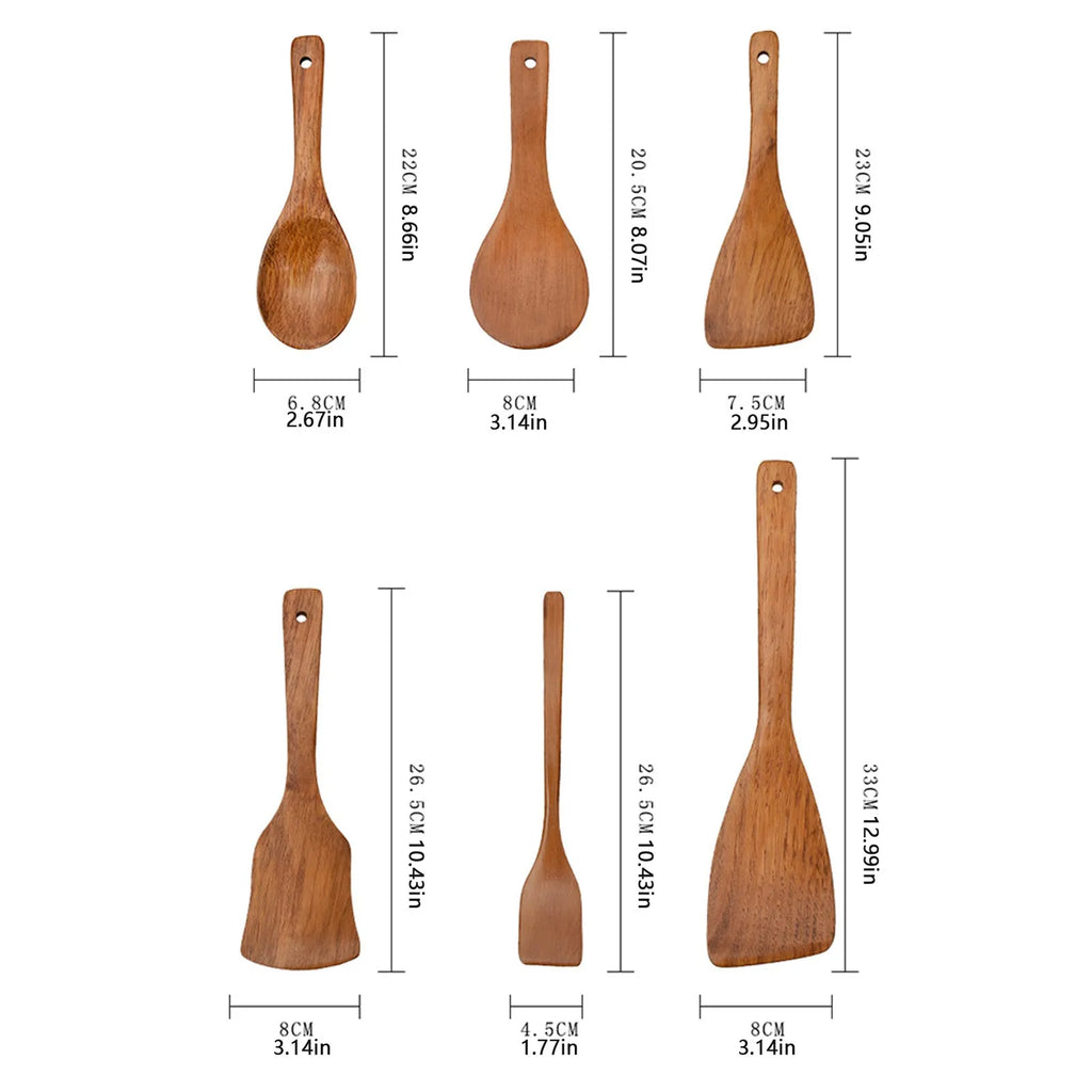 Natural Wood Cooking Spoon & Spatula