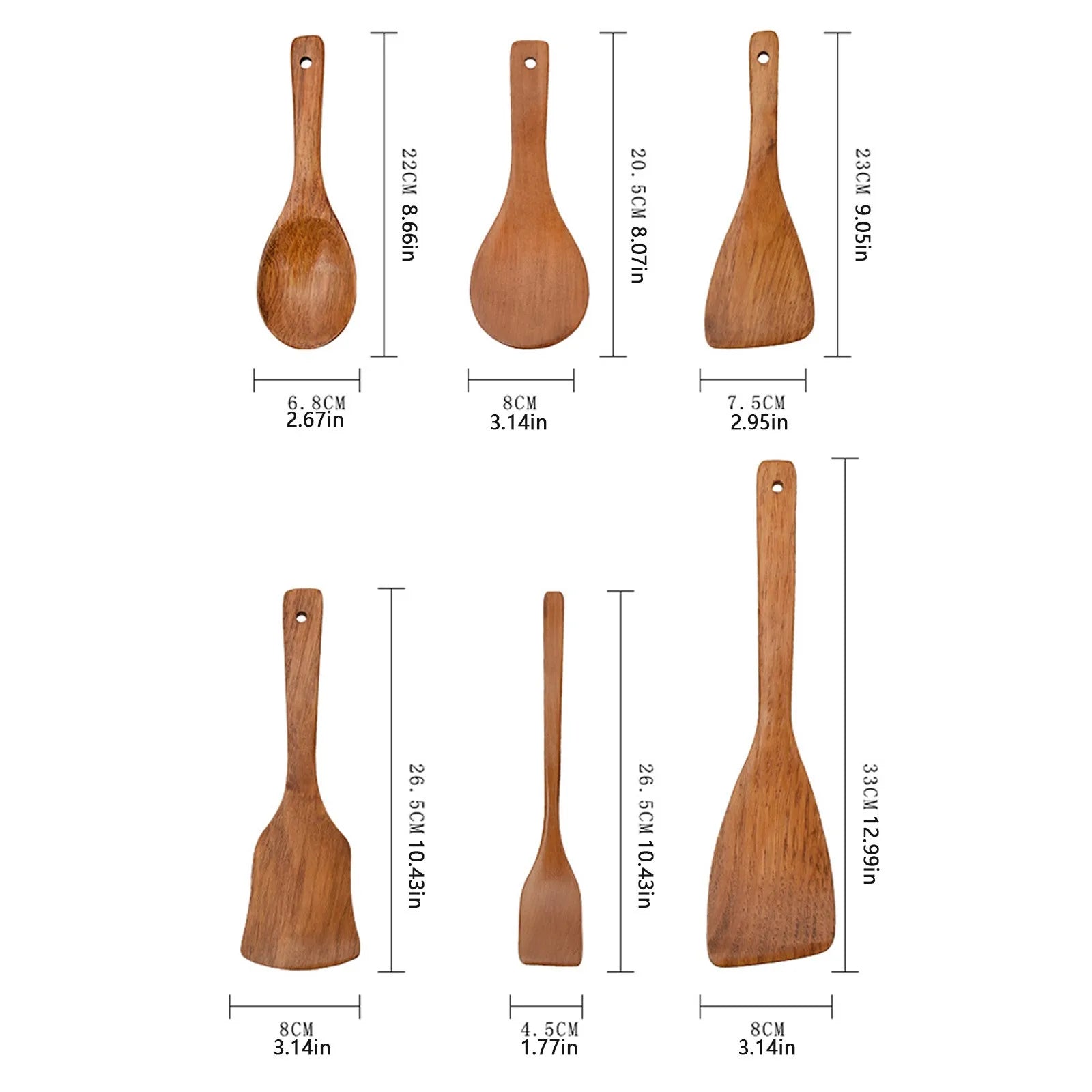 Natural Wood Cooking Spoon & Spatula