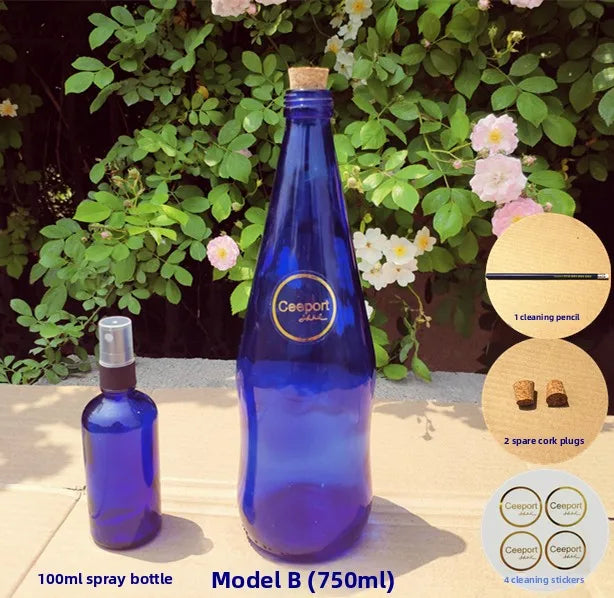 Large Crystal Glass Water Bottle