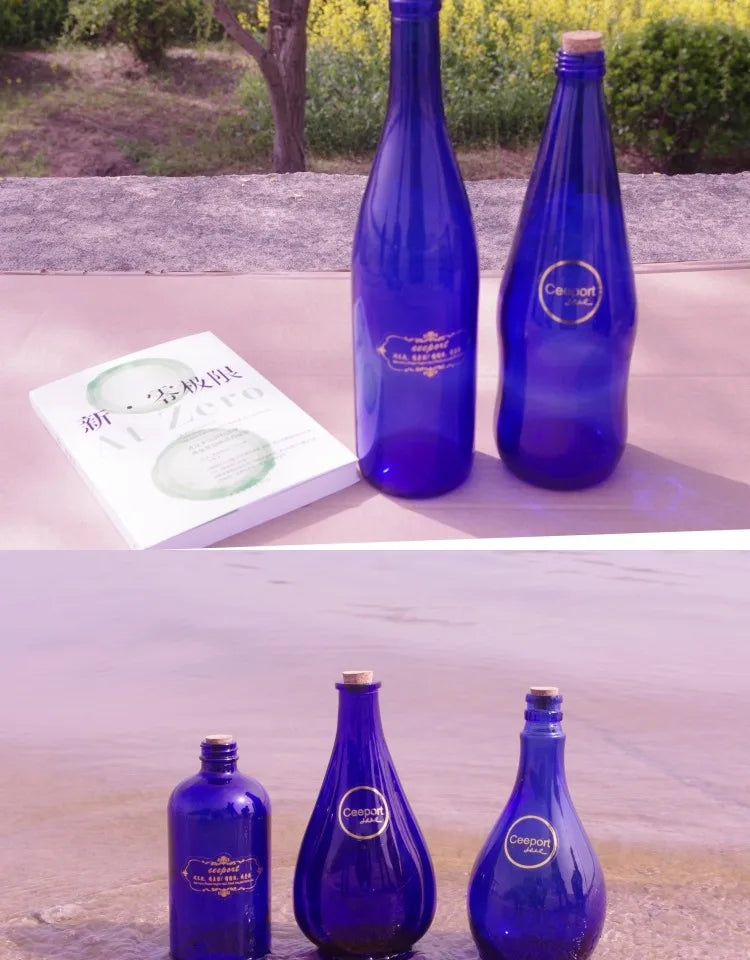 Large Crystal Glass Water Bottle