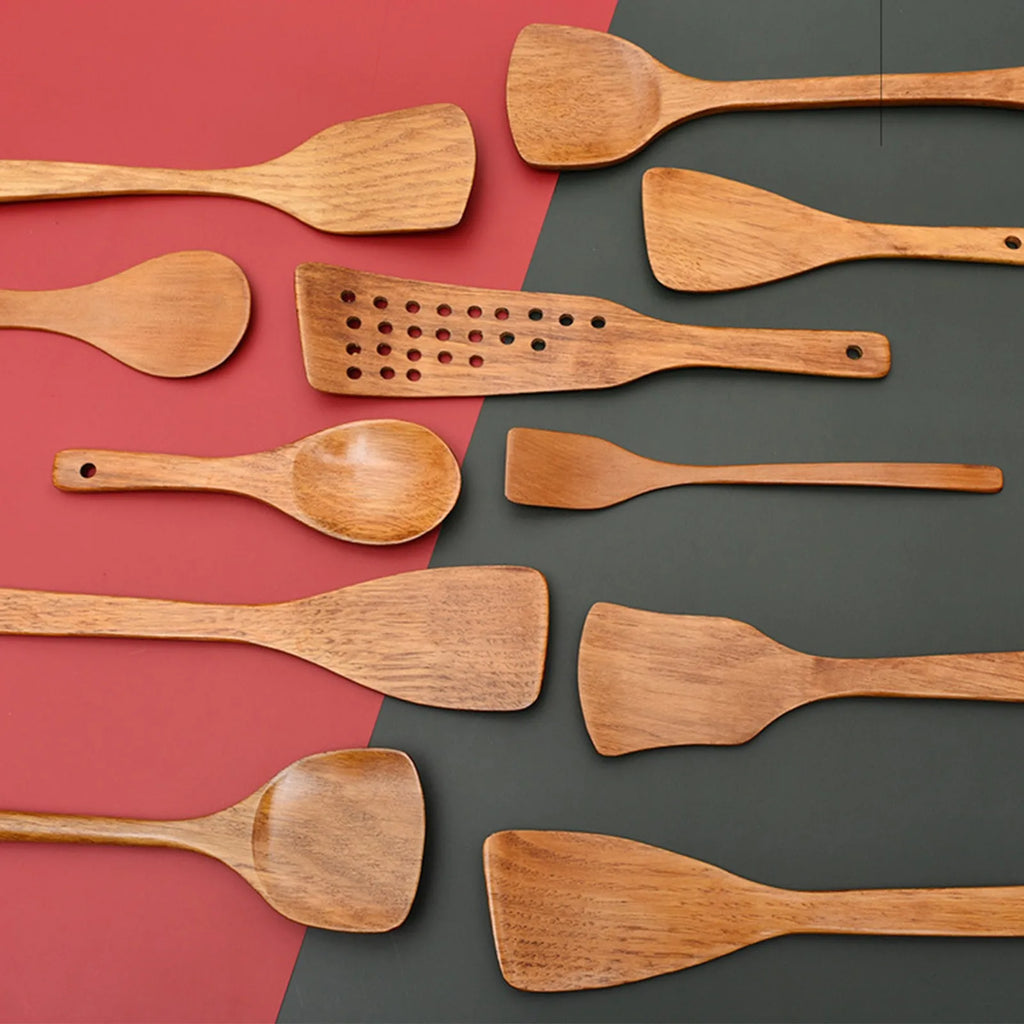 Natural Wood Cooking Spoon & Spatula