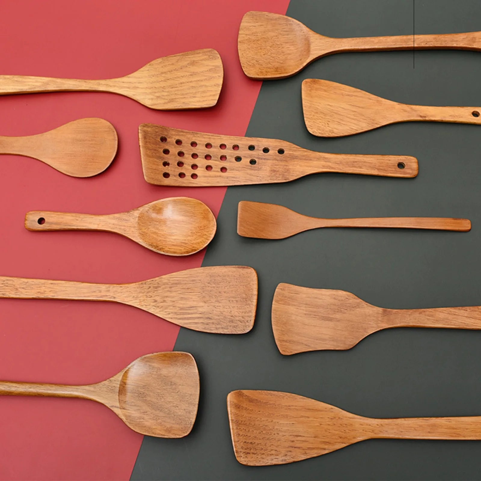 Natural Wood Cooking Spoon & Spatula
