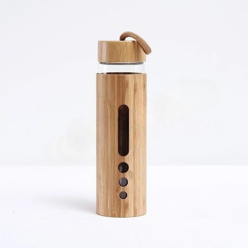 Borosilicate Glass Water Bottle with Bamboo Sleeve