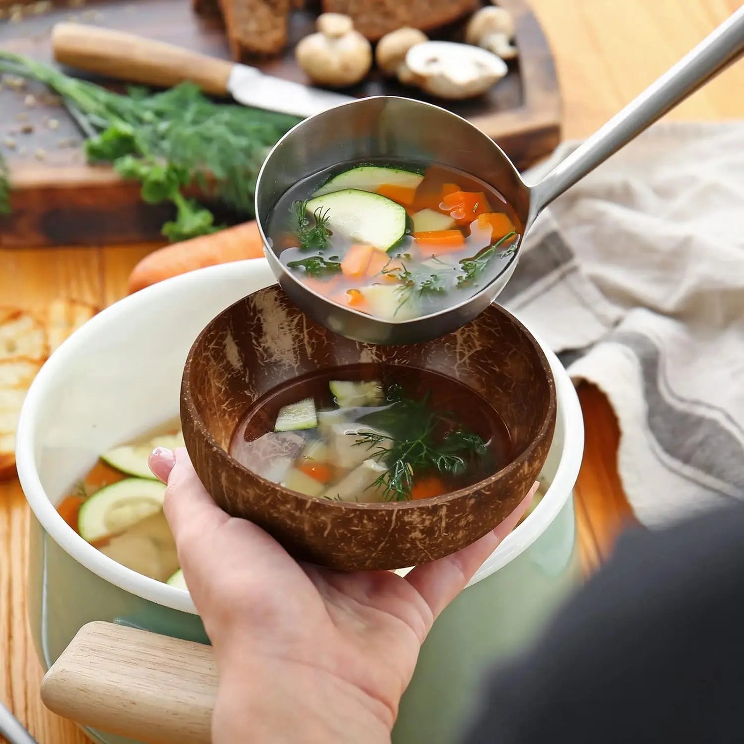 Natural Coconut Serving Bowls