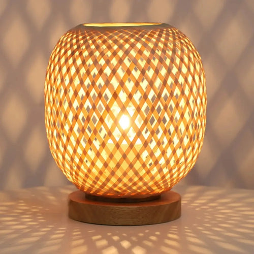 Bohemian Bamboo & Rattan Table Lamp