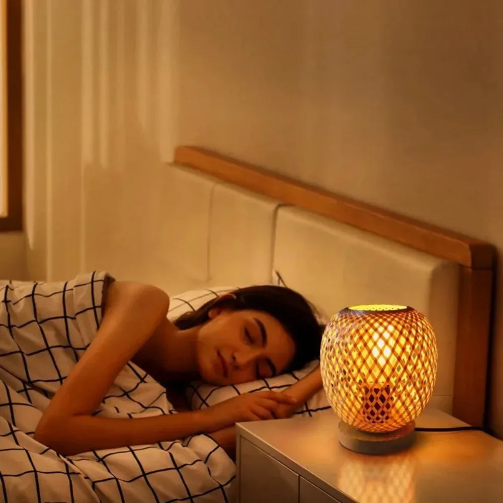 Bohemian Bamboo & Rattan Table Lamp