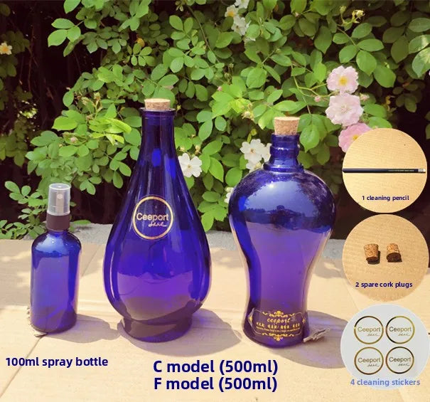 Large Crystal Glass Water Bottle