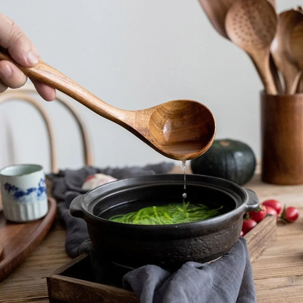 Teak Wood Kitchen Utensil Set