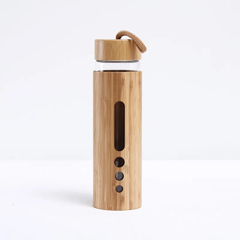 Borosilicate Glass Water Bottle with Bamboo Sleeve