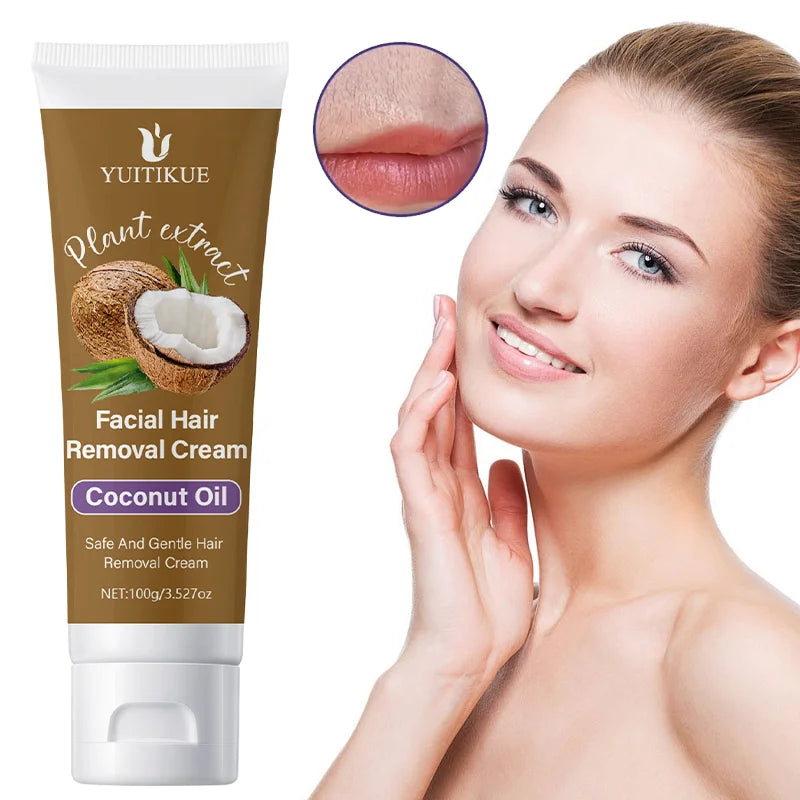 100g coconut oil hair removal balm is gentle and non-irritating, suitable for armpits, lips, arms, legs and intimate areas, with