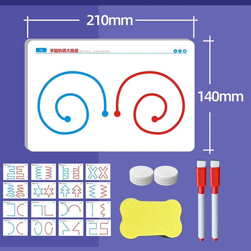 Whole Brain Thinking Training Improving 20 Pages Brain Collaboration Training Cards Concentration Attention Fine Motor Cards