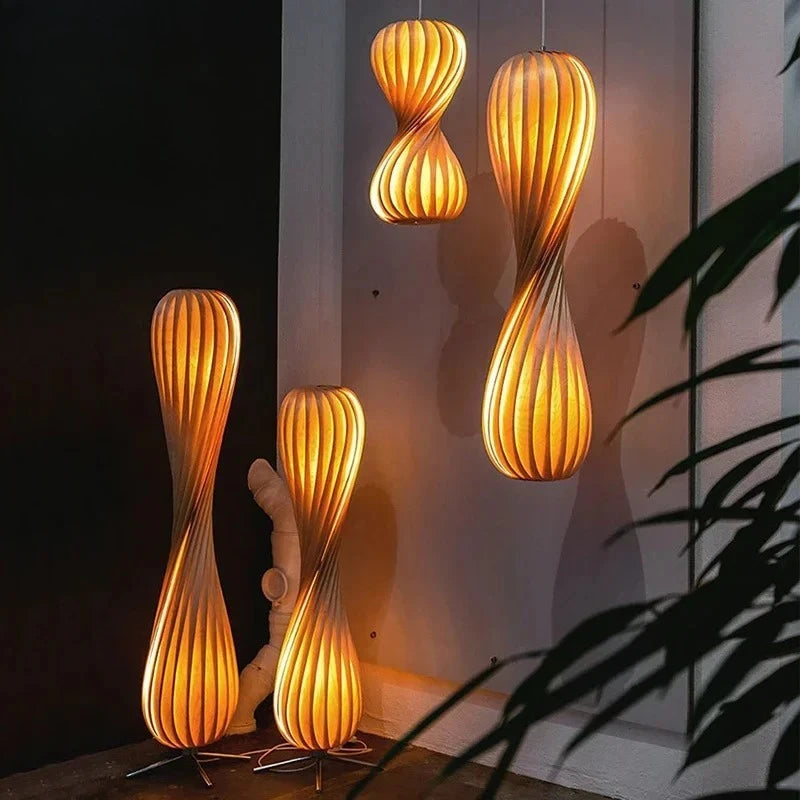 Wooden LED Floor Lamp