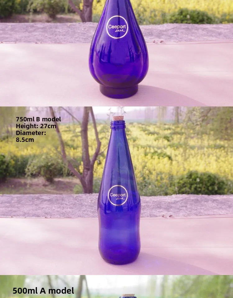 Large Crystal Glass Water Bottle