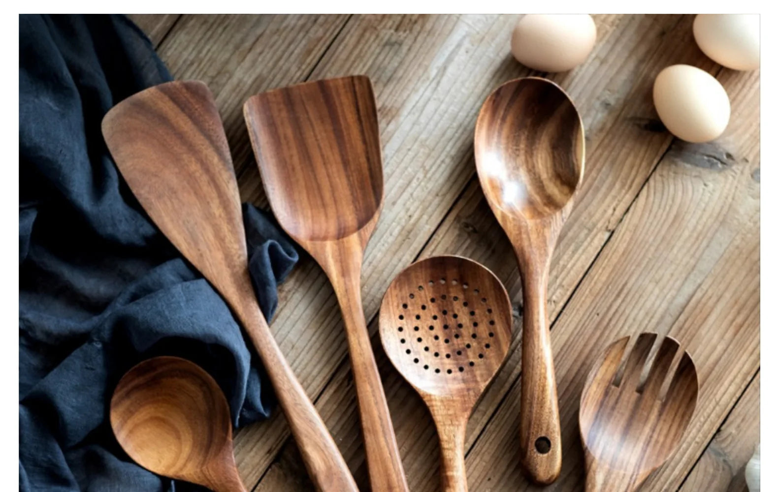 Teak Wood Kitchen Utensil Set