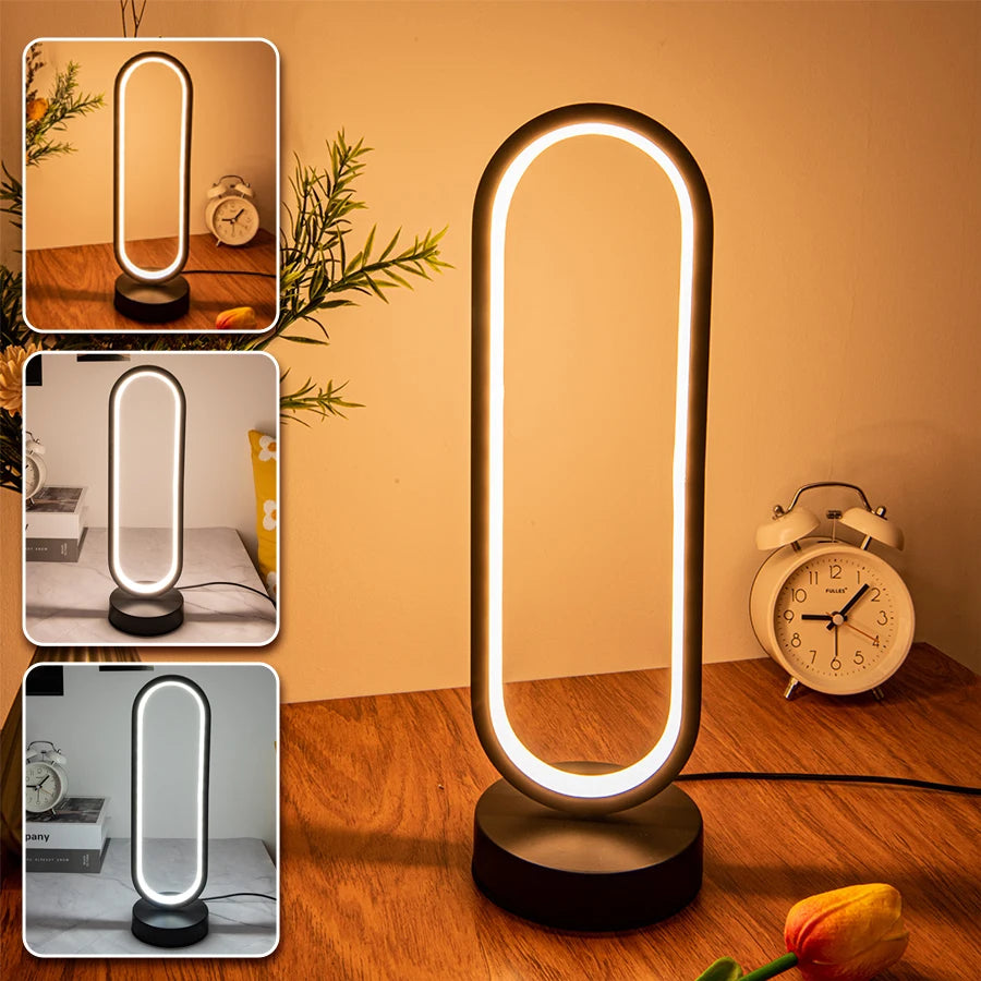 Modern 3 Colors Dimmable Desk Lamp Creative Spiral LED Night Light for Living Room Office Bedroom Bedside Ambient Table Lighting