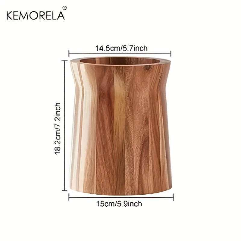 360° Rotating Wooden Utensil Holder