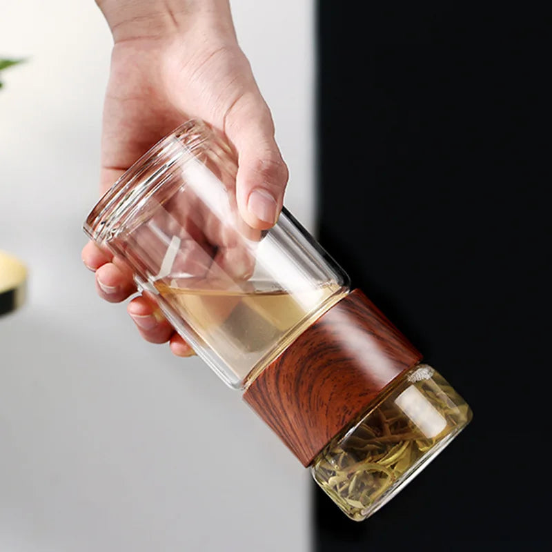 Double Glass Tea Infuser Bottle