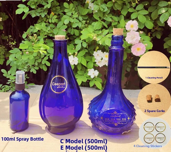 Large Crystal Glass Water Bottle