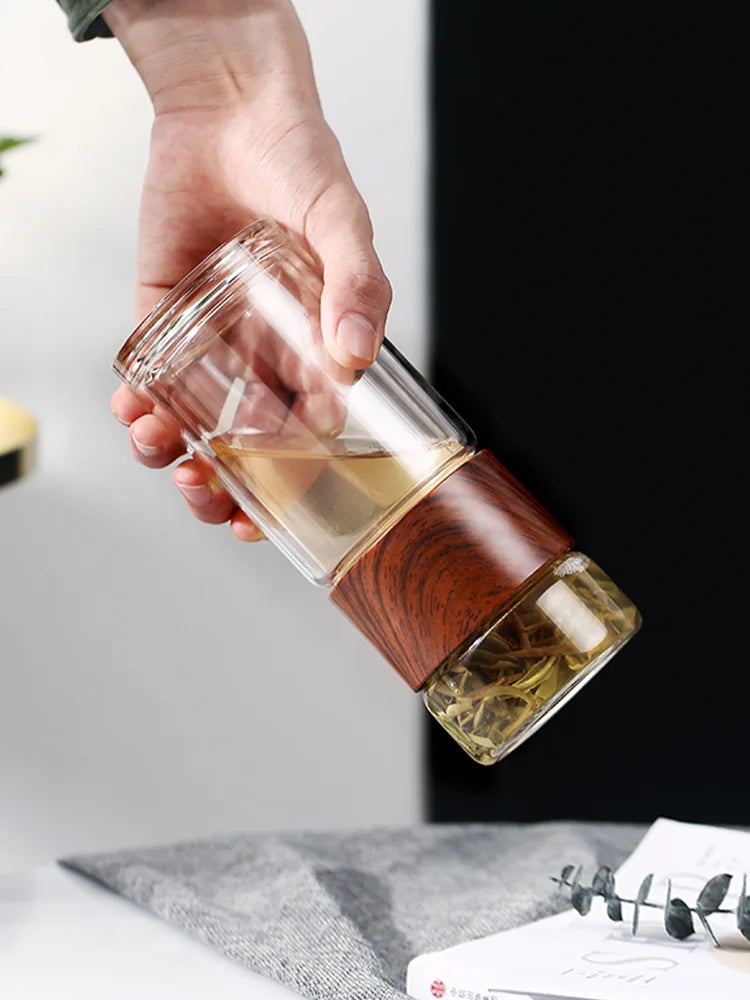 Double Glass Tea Infuser Bottle