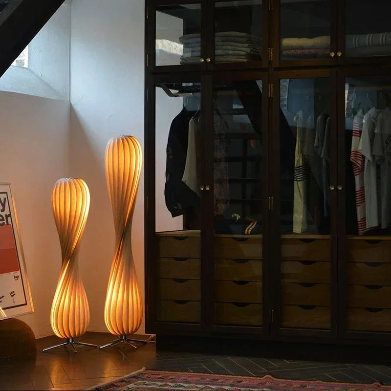 Wooden LED Floor Lamp