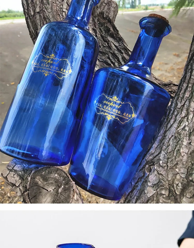 Large Crystal Glass Water Bottle