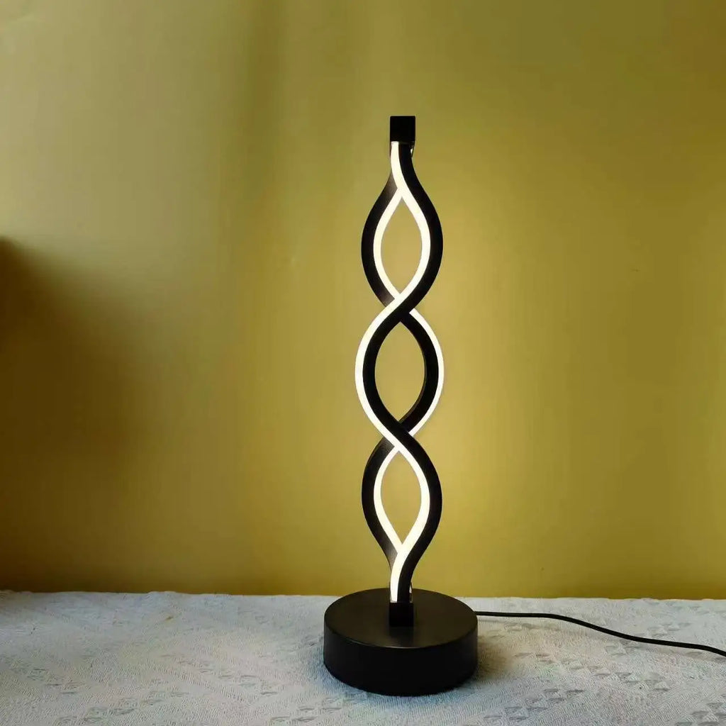 Modern 3 Colors Dimmable Desk Lamp Creative Spiral LED Night Light for Living Room Office Bedroom Bedside Ambient Table Lighting