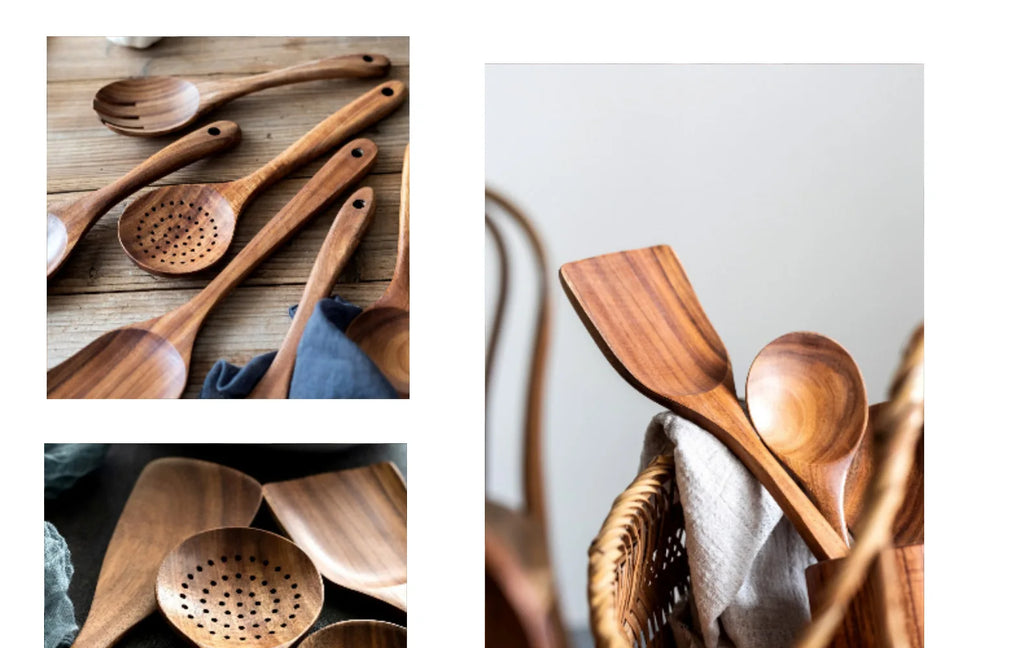 Teak Wood Kitchen Utensil Set