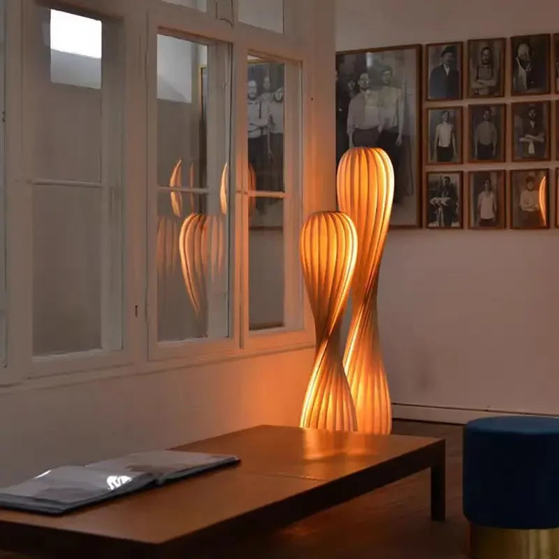 Wooden LED Floor Lamp