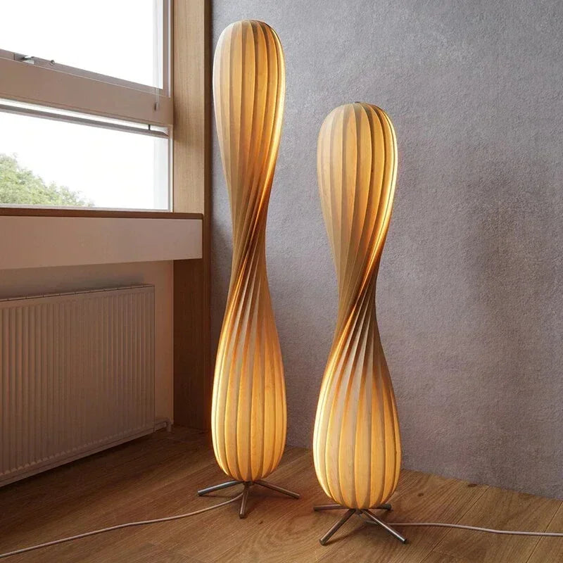 Wooden LED Floor Lamp