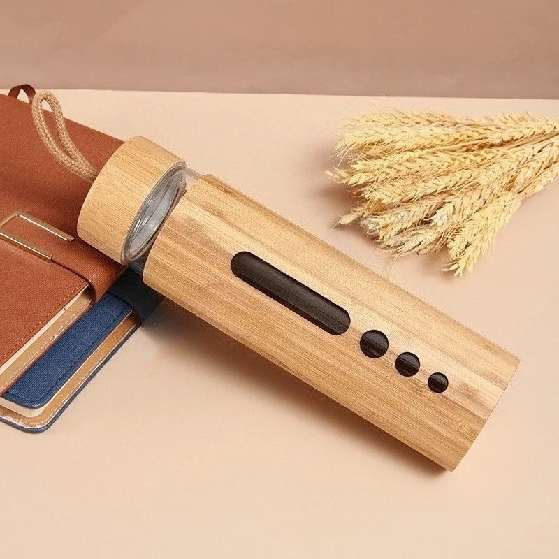 Borosilicate Glass Water Bottle with Bamboo Sleeve