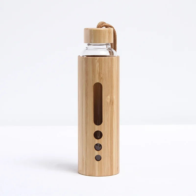 Borosilicate Glass Water Bottle with Bamboo Sleeve