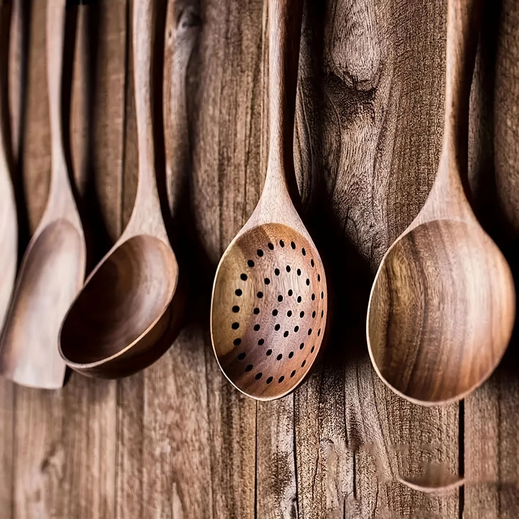 Teak Wood Cooking Utensil Set (5 Pieces)
