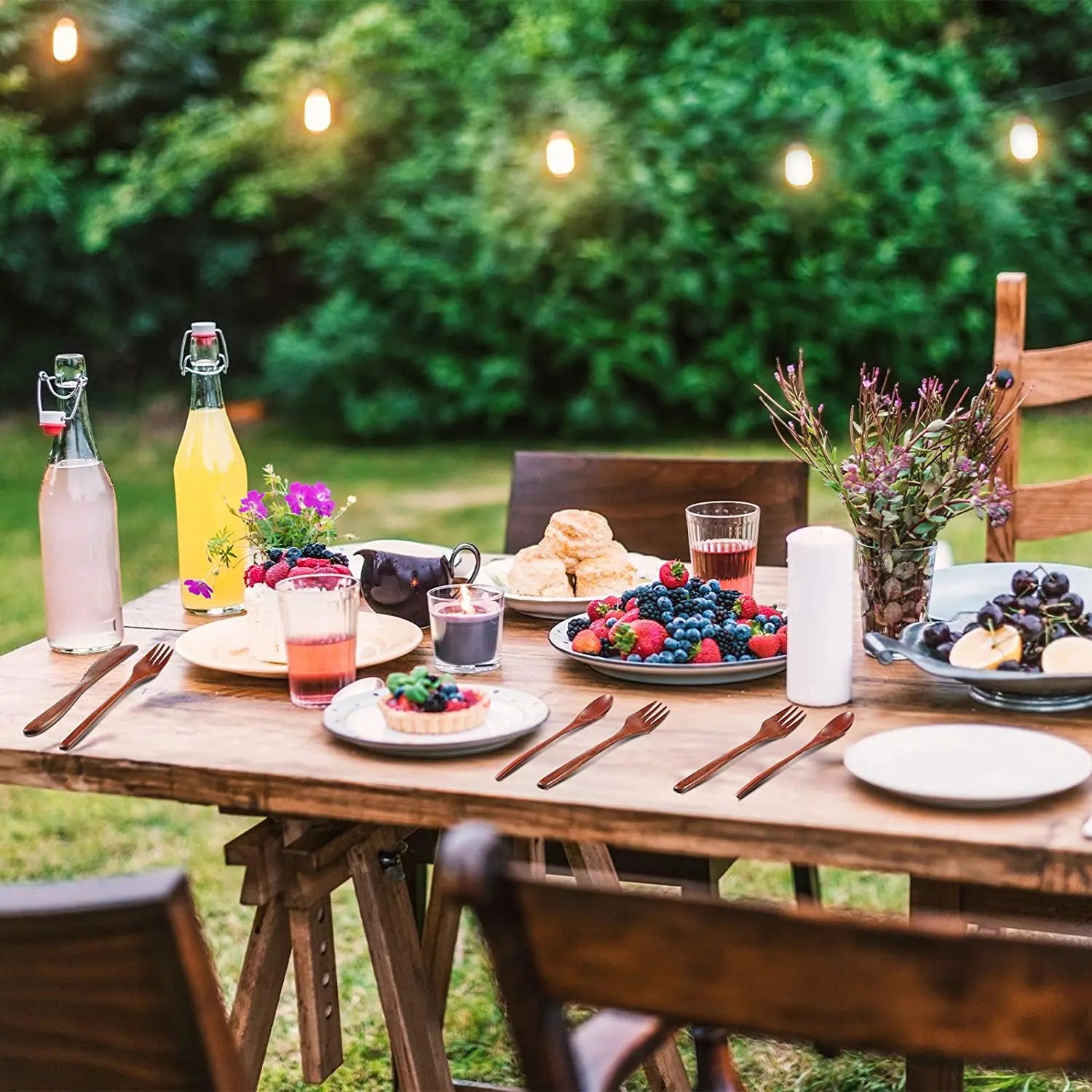Wooden Cutlery Set (24 Pieces)
