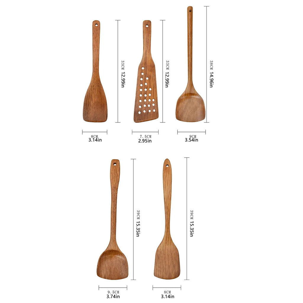 Natural Wood Cooking Spoon & Spatula