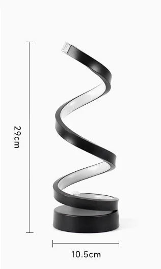 Modern 3 Colors Dimmable Desk Lamp Creative Spiral LED Night Light for Living Room Office Bedroom Bedside Ambient Table Lighting