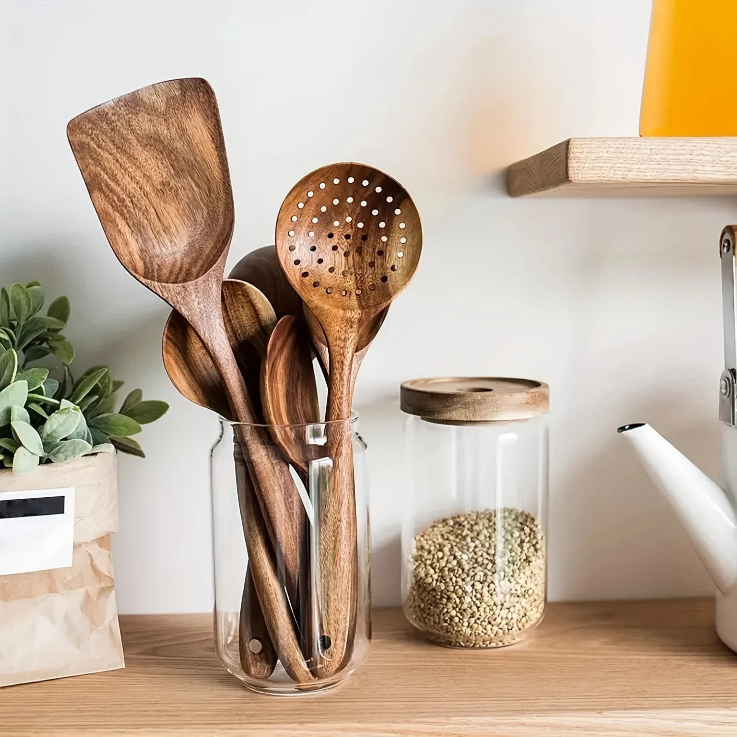 Teak Wood Cooking Utensil Set (5 Pieces)