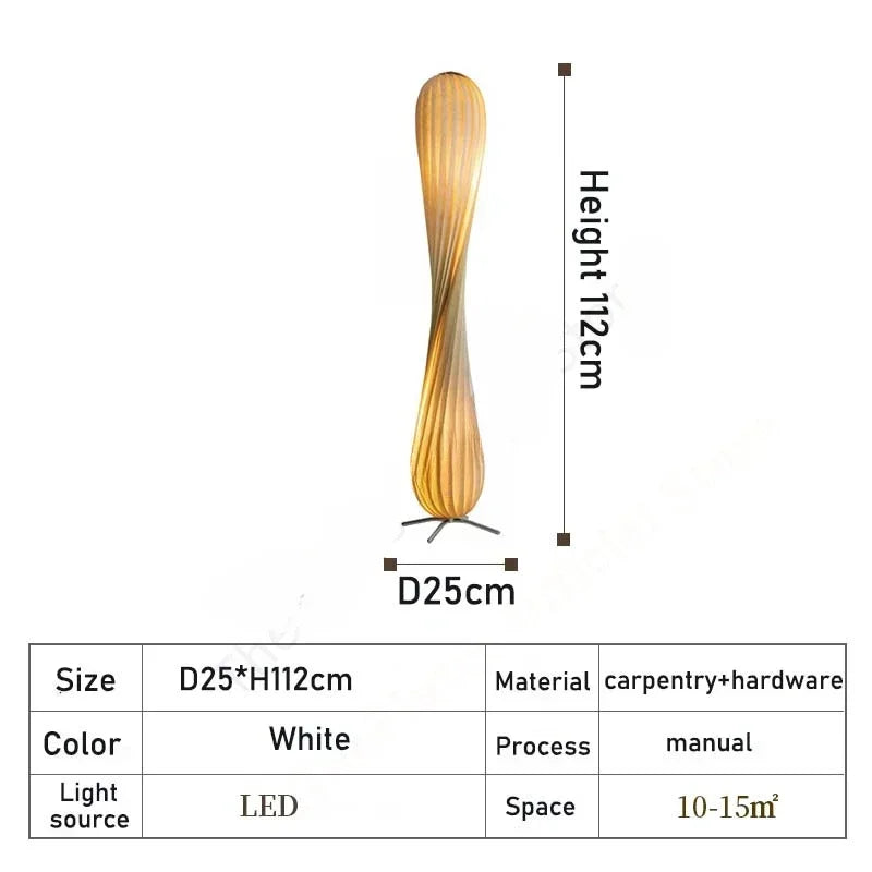 Wooden LED Floor Lamp
