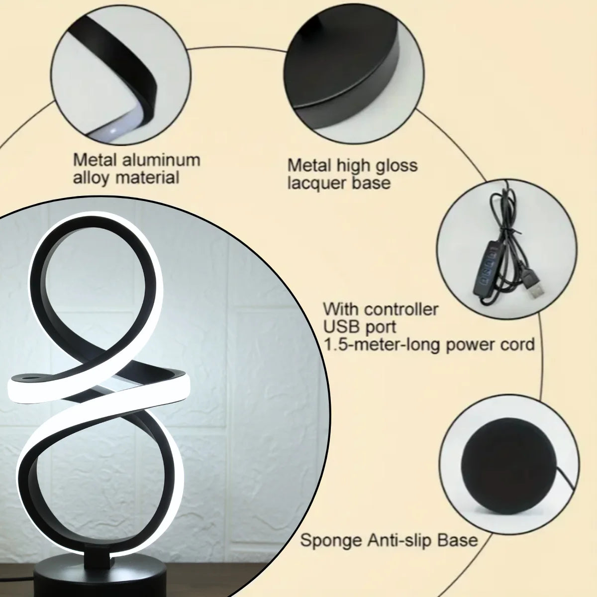 Retro spiral LED night light