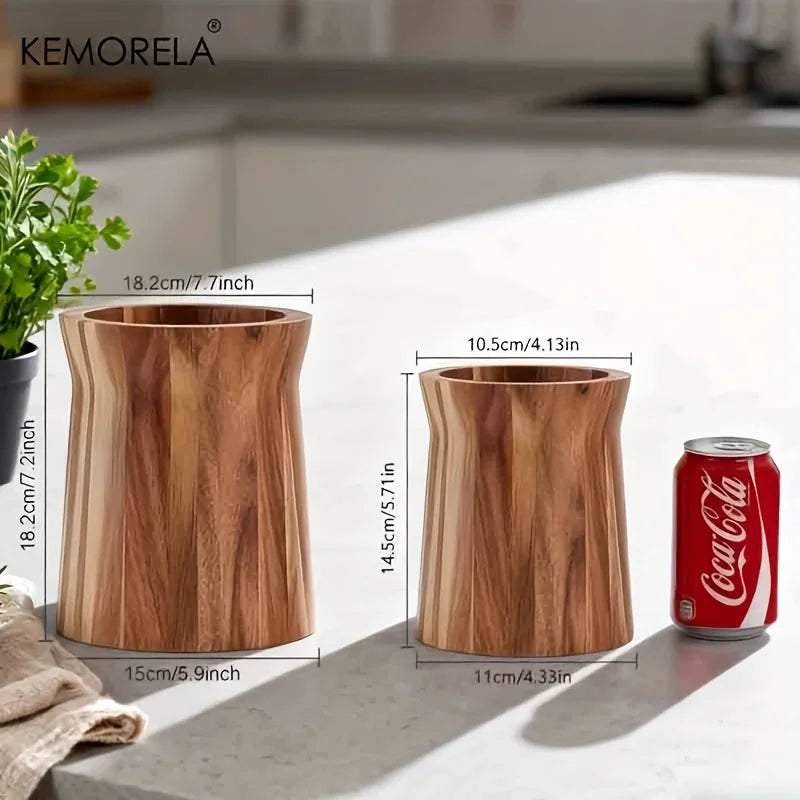 360° Rotating Wooden Utensil Holder
