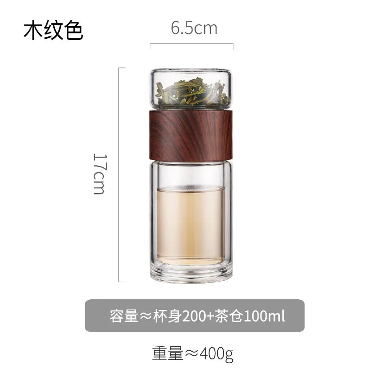 Double Glass Tea Infuser Bottle
