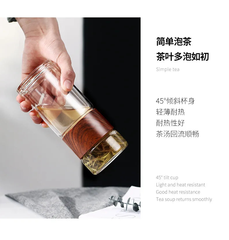 Double Glass Tea Infuser Bottle