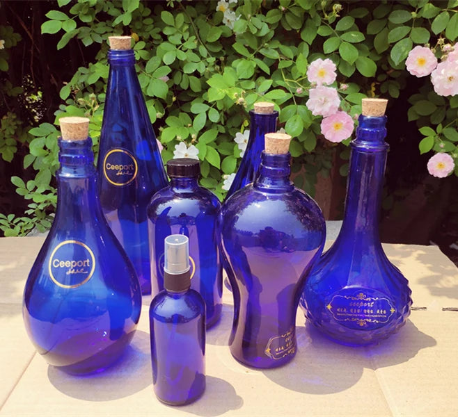 Large Crystal Glass Water Bottle