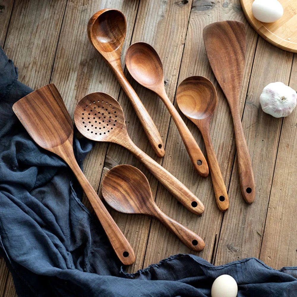 Teak Wood Kitchen Utensil Set