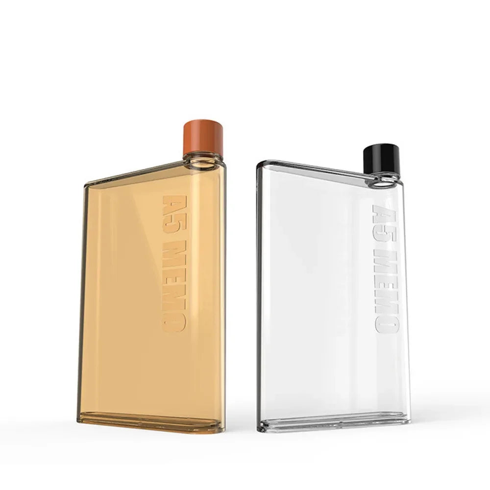 350ml/420ml Originality Notebook Type Water Bottle Flat Paper Kettle BPA-free Hydro Flask Transparent Plastic Water Bottle