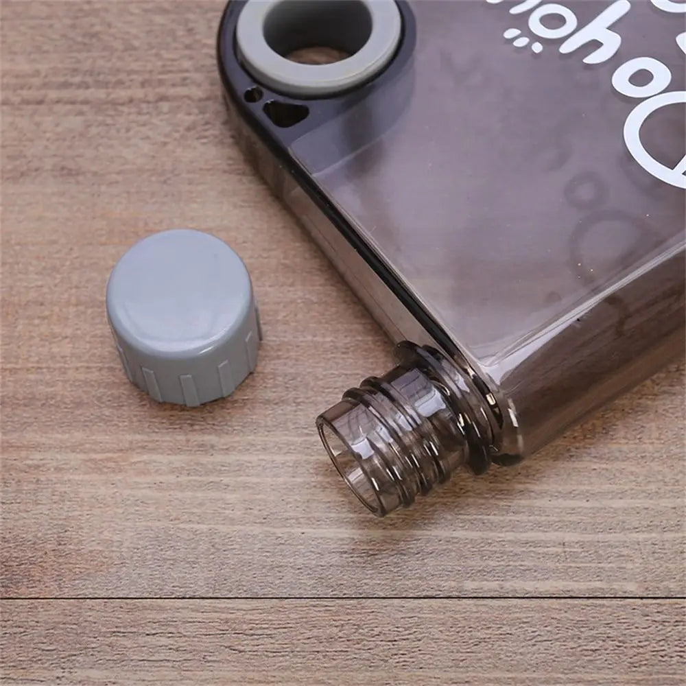380ml Transparent Flat Water Bottle Plastic Travel Bicycle Drinking Juice Cup Reusable Portable Bottle BPA-free Sports Kettle