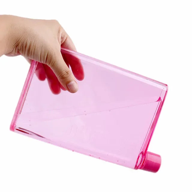 350ml/420ml Originality Notebook Type Water Bottle Flat Paper Kettle BPA-free Hydro Flask Transparent Plastic Water Bottle