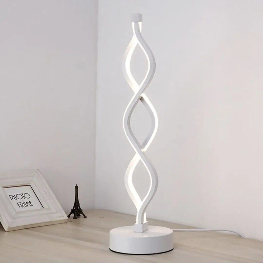 Modern 3 Colors Dimmable Desk Lamp Creative Spiral LED Night Light for Living Room Office Bedroom Bedside Ambient Table Lighting